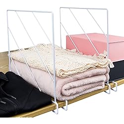 Separadores Estanterias Metalicas VINFUTUR 2pcs Separador Estantería Metal para Armario Divisor Estante Divisor Balda Organizador de Armario para Almacenaje y Organización de Camisetas Toallas Jersey