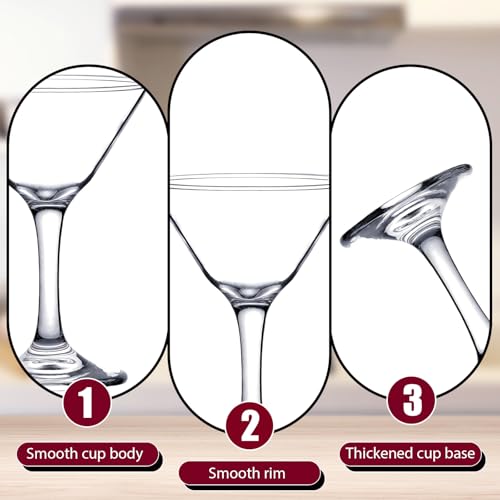 6 PCS Classic Martini Glass, Hand Blown 3.7 Ounce Crystal Cocktail Glasses Perfect for Martini Cosmopolitan Gimlet Home Bar Party and Gift Set of Elegant Martini Drinkware - Image 5