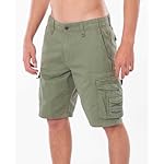 Rip Curl - Men's Classic Surf Trail Cargo Shorts - Screen-printed logo, Multiple pockets, Flap back pocket - 100% Cotton, Mid Green, 28 - Image 3