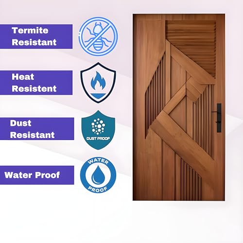 Image of Sagwan Wooden Made Fancy Gate for Your Home and Kitchen Front Door with Unique and Stylish Design Hand Carved Size 81x39 Inch Thickness 1.5 Inch, Brown