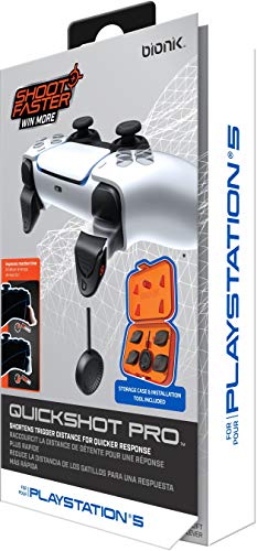 Bionik Quickshot Pro For PlayStation 5 Controllers: Trigger Lock System For Faster Reaction Time - Includes Two Sets