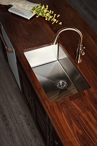 Karran El-75-Pk1 30" Undermount Large Single Bowl Stainless Steel Kitchen Sink Kit #TOP6