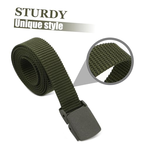 4pcs Nylon Web Belt for Men Adjustable Heavy Duty Outdoor Waistband with Quick Release Buckle Comfortable Fit for Hiking Training and Work Activities3