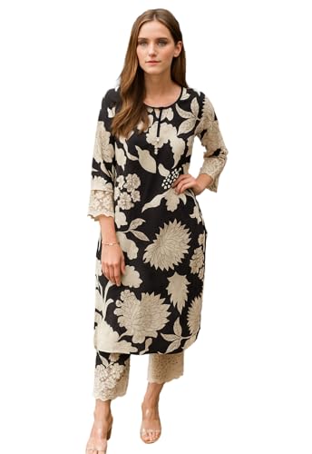 Ensemble Kurta femme anti-transpiration en coton mélangé fluide