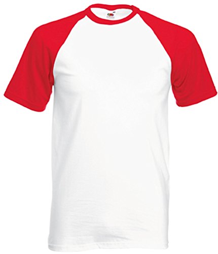 Fruit of the Loom Baseball T-Shirt S M L XL XXL Fruit of the Loom Baseball T-Shirt S M L XL XXL