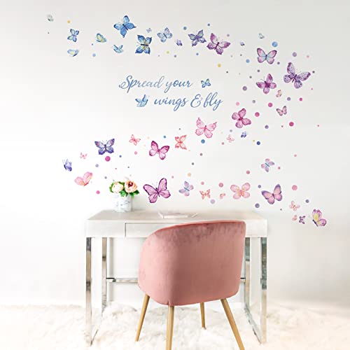 Vinilo decorativo mariposas para pared de 35 x 16 pulgadas miniatura 5
