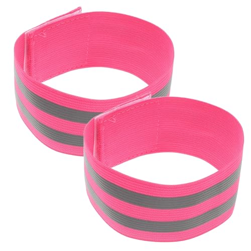 Happyyami 2 Pcs High Visibility Reflective Bands Elastic Reflective Wristbands for Running Cycling Walking Comfortable Fit Safety Gear for Men Women Enhance Nighttime Visibility