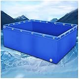 Piscina De Acuario, Gran Tanque De Retención De Acuario, Piscina De Lona De PVC con Válvula De Drenaje, Tanque De Retención Temporal para Peces De Agua Salada.,400 * 400 * 100cm