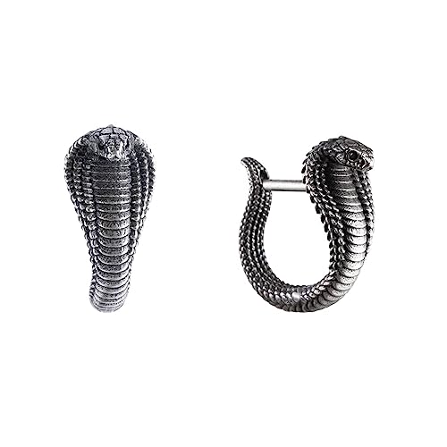 COPPERTIST.WU Cobra Snake Earrings Dainty Huggie Hoop Earrings Hypoallergenic Earrings Jewelry Gift for Women Men(925 Sterling Silver/Gold Vermeil)