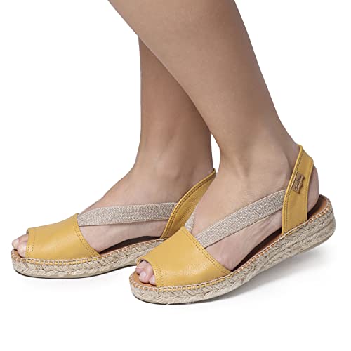 Image of Toni Pons - ETNA - Flat leather sandal with elastics