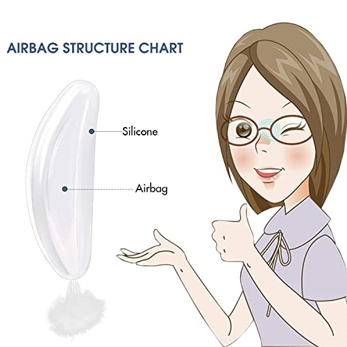 SMARTTOP 2.8mm Eyeglasses Air Bag Stick on Silicone Nose Pads-Upgrade 10Pairs Eyeglasses Nose Pads for Plastic Frame-for Sunglasses Anti-Slip-Glasses Repair Kits for Man and Women-10PAIRS Crystal