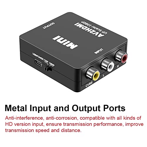 Upgrow Rca To Hdmi Converter 1080P Mini Cvbs To Hdmi Composite Video Audio Converter Av To Hdmi Converter Supports Ntsc Pc Laptop Xbox Ps4 Ps3 Tv Stb Vhs Vcr Camera Dvd, Upgrowrcah01 #TOP3