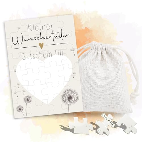 NICEIN Puzle de cupón de diente de león de 24 piezas, cupón para imprimir con bolsa de almacenamiento, regalos personalizados para mujeres, hombres, tarjeta de cumpleaños, día de San Valentín, cupón