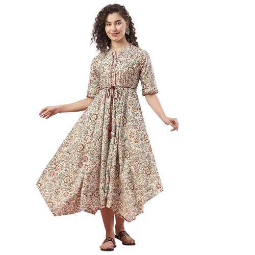 Image of Globus Women Ethnic Dresses (3641302001 Off-White S)