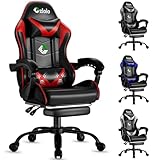 Czlolo Silla Gaming con Masajeador, Rojo