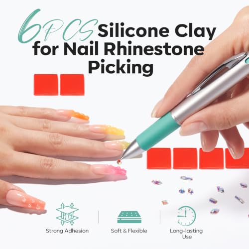 Image of Modelones 5 in One Nail Dotting Tool Pen, Nail Design Tools Pens with Sizes Marking Press Stainless Steel Tips & Silicone Applicator for Painting Dots Ombre Chrome Sculpting DIY Design