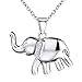Good Luck Elephant Necklace Sterling Silver Elephant Pendant Necklace Jewelry with Gifts Box