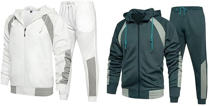 Men's Sports Sweatshirt Suit Fashion Versatile Hooded Zipper Two-piece Casual Comfortable Soft Long-sleeved Suit
