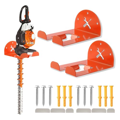 Support mural débroussailleuse pour ranger le garage encombré avec ce kit de montage fourni