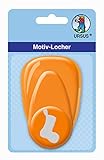 Ursus 19480030 - Motivlocher mit Hebel mittel, Socke, orange, ausgestanztes Motiv ca. 25,4 mm, aus Kunststoff mit Metallstanze, geeignet für Grammaturen von 160 220 g /qm
