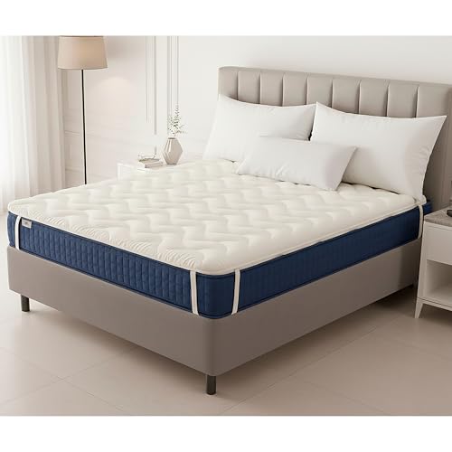 FUSIONHOME Topper Viscoelástico 90x190   Sobrecolchón de Viscoelástica Alta Densidad con Memory Foam Transpirable y Refrescante   Cara Invierno/Verano   Matress Topper Colchon