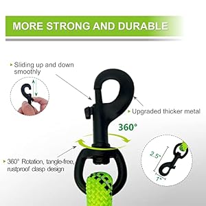 Dog Leash 6ft, Double Handle Dog Leash with Padded Handle, Reflective Double Loop Leash with Traffic Handle, Heavy Duty Rope Leash for Large and Medium Dog Control Safety Training (Green) Dog Leash 6ft, Double Handle Dog Leash with Padded Handle, Reflective Double Loop Leash with Traffic Handle, Heavy Duty Rope Leash for Large and Medium Dog Control Safety Training (Green)