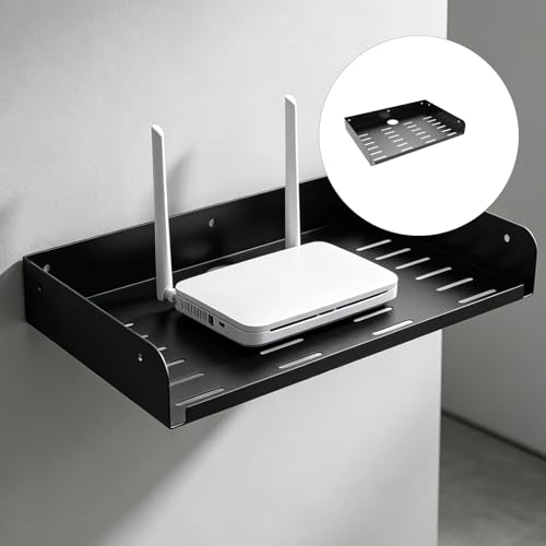 Estante flotante de hierro resistente organizador de cables pared 4