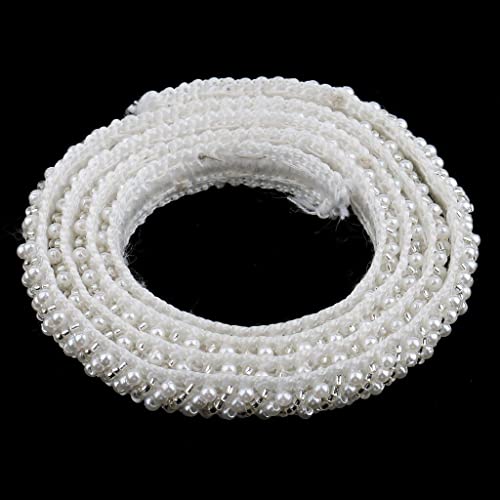1 Yard Beaded Lace Trims Sewing Applique Ribbon Embellishments Embroidered Wedding Dress Decor Crafts White, 1 Yard Deft And Attractive #TOP1
