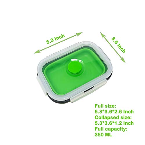 Set Of 4 Collapsible Silicone Food Storage Container, Leftover Meal Box For Kitchen, Bento Lunch Boxes, Bpa Free, Microwave, Dishwasher And Freezer Safe. Foldable Design Saves Your Space. #TOP1
