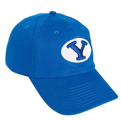 Desert Cactus BYU Brigham Young University University Baseball Hat Cougars Cougs Brimmed Embroidered Hats Cap Adjustable Cloth Strap Adult (Style A1) Blue