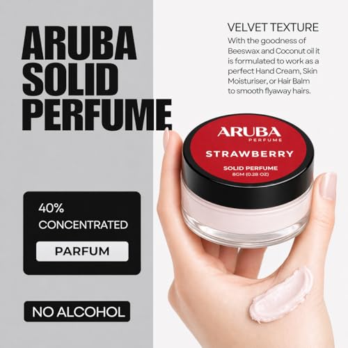 Image of Alcohol Free Strawberry Solid Perfumes | Wax Perfumes for Men & Women | Cologne | Strong & Lasting Fragrance | Gifting Pack for Him & Her