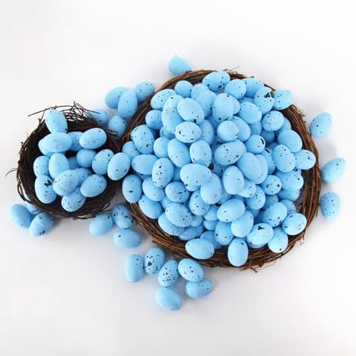 Ulalaza 100 PCS Easter Eggs Shells Colorful Easter Eggs Simulation Egg Foam Egg Shell Handmade DIY Easter Egg?1.2X1.6IN?