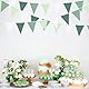 32Ft Salbeigrüne Partydekorationen Avocadogrüne Dreiecksflagge Stoffbanner Wimpelkette Girlande Luftschlangen für Geburtstag Hochzeit Babyparty Dschungel Safari Sommer Golf Weihnachten Partydekoration