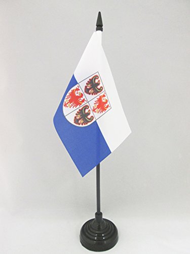 AZ FLAG Trentino-Alto Adige Table Flag 4'' x 6'' - Italy - Italian Region Desk Flag 15 x 10 cm - Black Plastic Stick and Base