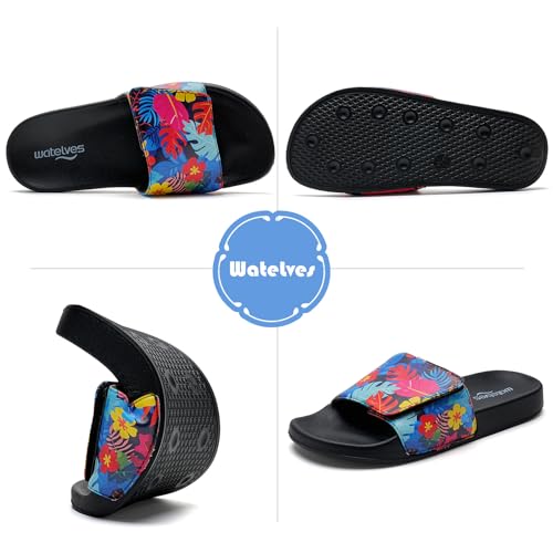 WateLves Kids Slide Sandals Boys Comfortable Slip-On Sandals Youth Big Kids Summer Slippers for Beach Pool Shower Little/Big Kid4