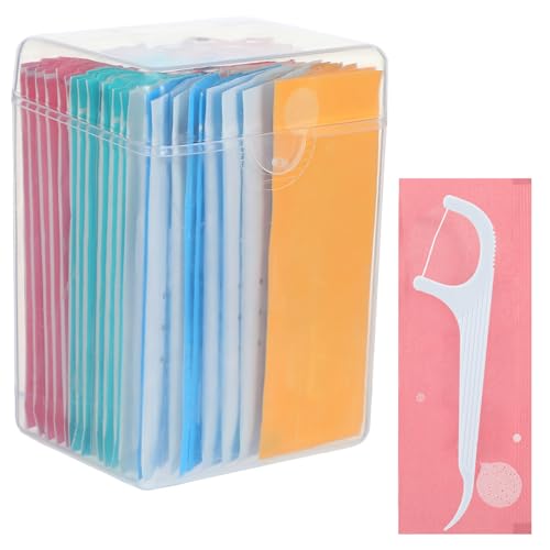 Gjinxi 50 unidades de palillos de hilo dental, empaquetados individualmente, para cuidado dental, para el cuidado del hilo dental, palillos de dientes, limpieza de los espacios interdentales
