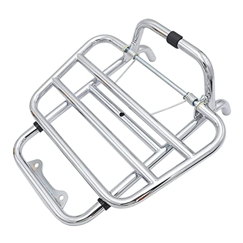 Porte-bagages avant Vespa GTS 300 en acier inox argenté pour moto 2014-2018