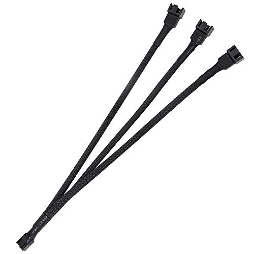 Ancable Répartiteurs Ventilateur PWM 25cm 1Broch 1 à 3 Voies, Câble Répartiteur PWM Type Y Ventilateur CPU avec Manchon Tressé pour Ordinateur Bureau...