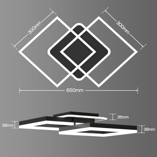 Image of ELEPHANTBOAT LED Ceiling Lights for Living Room Adjustable Modern Geometric Dimmable Ceiling Lamp, Chandelier Lights for Ceiling with Remote Control for Bedroom, Dining Room