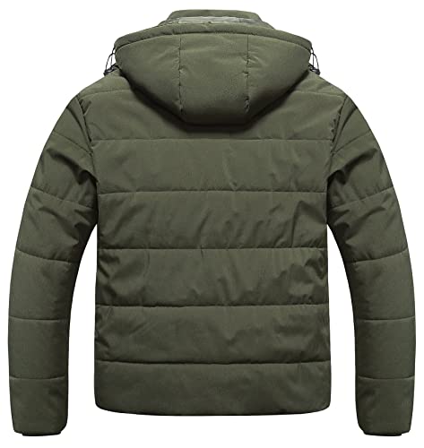 CREATMO US Men's Big and Tall Winter Puffer Jacket Waterproof Bubble Coat Puffy Ski Parka With Hood2