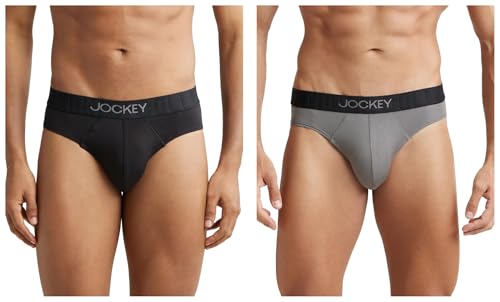Image of Jockey IC31 Men's Supima Cotton Elastane Stretch Solid Brief with Ultrasoft Waistband (Pack of 2)