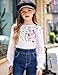Arshiner Girls Long Sleeve Shirts Casual Ruffle Cuffs Tops Size 7-8 with Polka Dot Sweatshirt Tops for Teen Girls Flowers