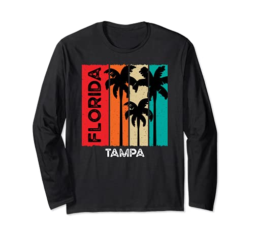 Vintage Retro Tampa FL Tourist Native Florida Long Sleeve T-Shirt, Black