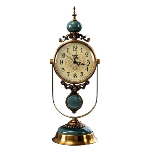 BINGOHM Mantel Clock for Living Room Decor Above Fireplace,Antique Mantel Clock Silent Decorative Clock with Pendulum Battery Operated Table Clock for Living Room/Bedroom/Office/Fireplace Home Decor
