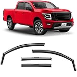 Voron Glass in-Channel Extra Durable Rain Guards for Nissan Titan 2017-2024 Crew Cab, Window Deflectors, Vent Window Visors, 4 Pieces - 200589