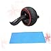 Toyvian Rubber Ab Wheel Roller with Knee Mat Mute Abdominal Exercise Trainer for Core Workout for Home Strength Training for All Levels