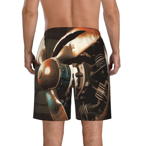 Men's Swim Trunks Quick Dry Bathing Suits Vintage Aeroplane Propeller Beach Board Shorts Swimwear with Pockets3