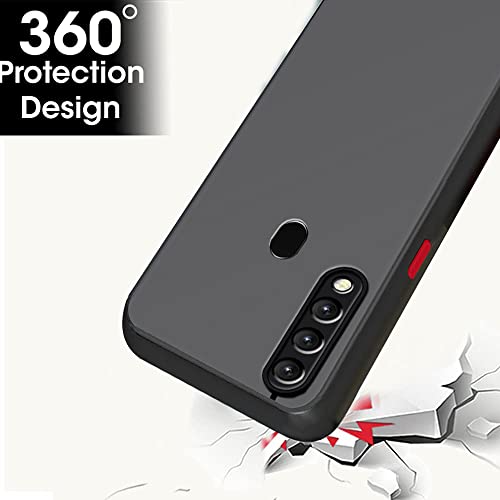 Image of TheGiftKart Translucent Hybrid Back Case Cover for Oppo A31 | Smoked Matte Back | 360 Degree Protection | Protective Hard Back Case Cover for Oppo A31 (PC & TPU, Black Bumper)