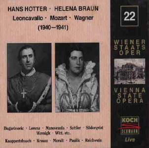 VIENNA STATE OPERA VOL.22 HANS HOTTER/HELENA BRAUN LEONCAVALLO/MOZAR