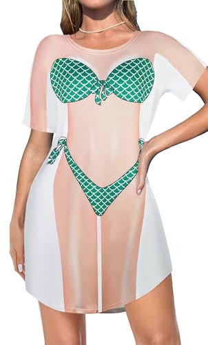 T-shirt de bikini pour femme ample et respirant à manches courtes